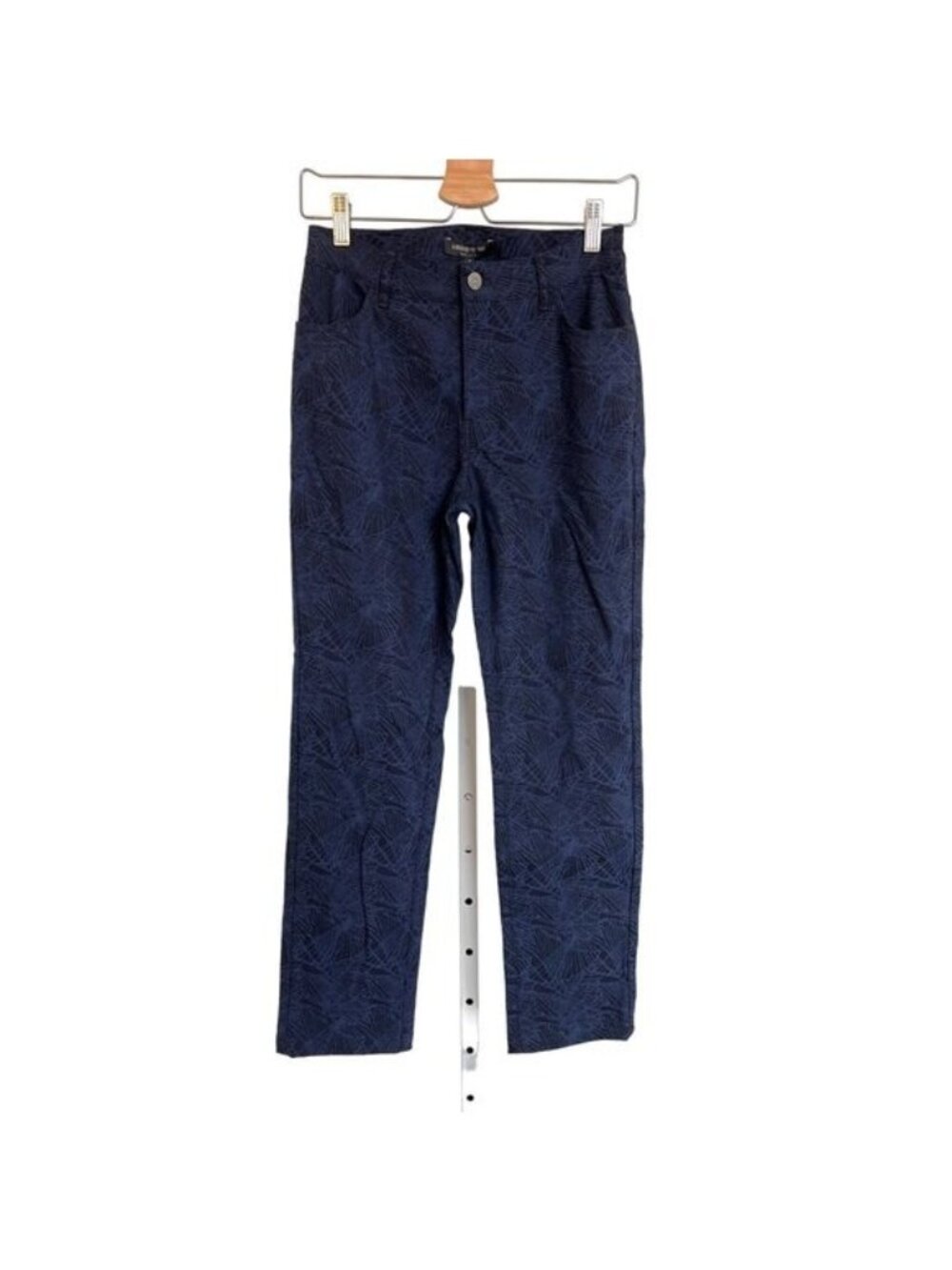 Lafayette 148 Navy High-Waist Straight-Leg Jeans Ink Multi
